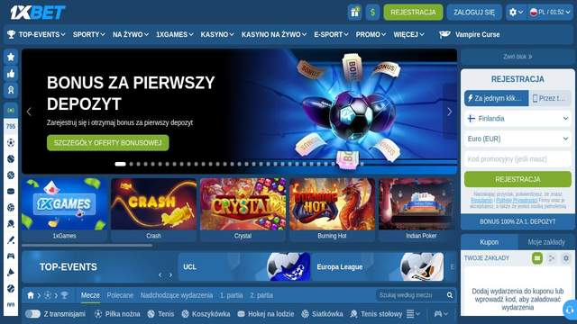 1xBet Hungary casino screenshot